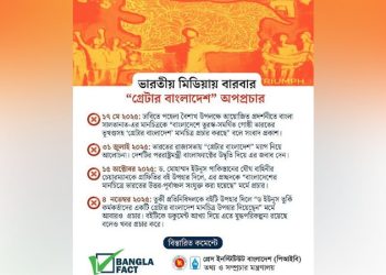 গণ-অভ্যুত্থানের গ্রাফিতির বইয়ের প্রচ্ছদকে ‘গ্রেটার বাংলাদেশের মানচিত্র’ দাবিতে ভারতীয় গণমাধ্যমে অপপ্রচার: বাংলাফ্যাক্ট